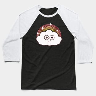 cute rainbow cloud doodle drawing Baseball T-Shirt